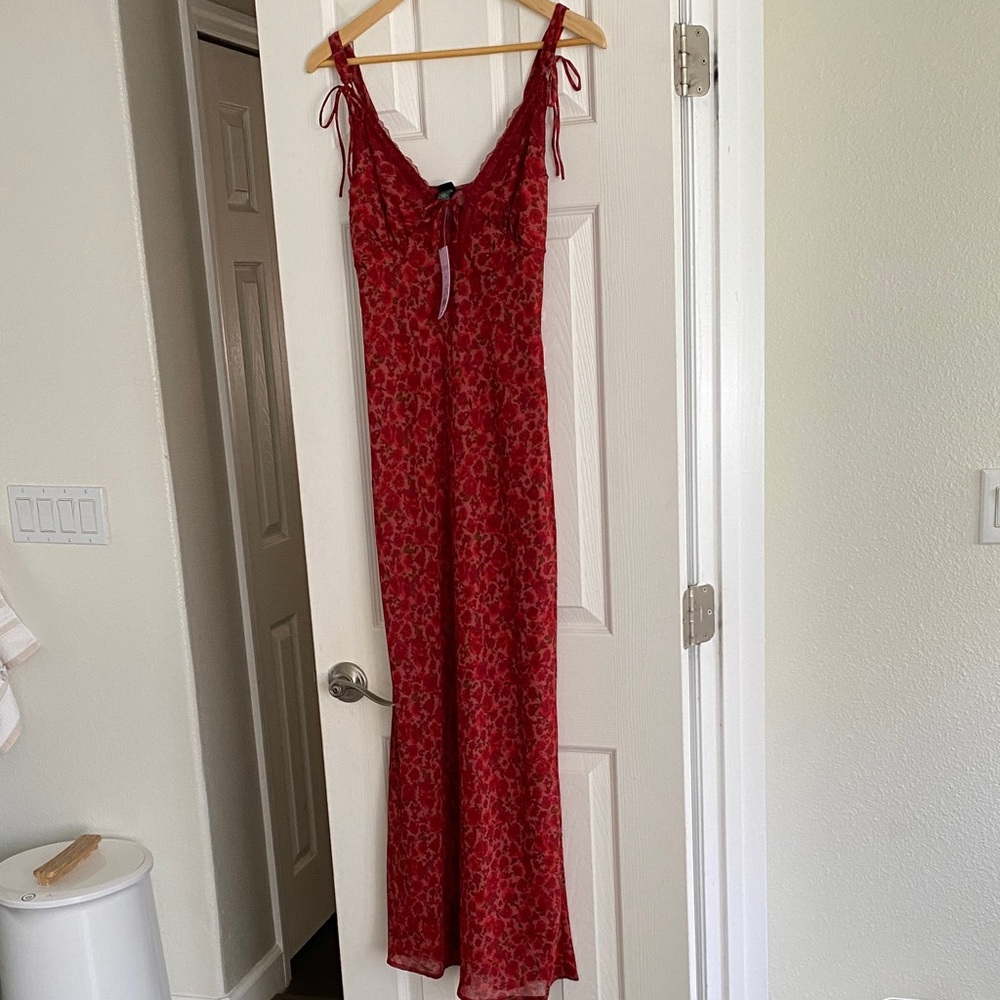 Wild Fable Red Floral Jumpsuit